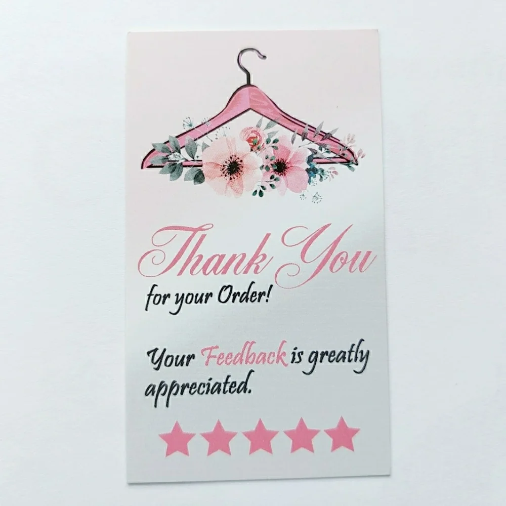 ♥️ 5x25 / 50 Thank Clothes hanger Thank you cards